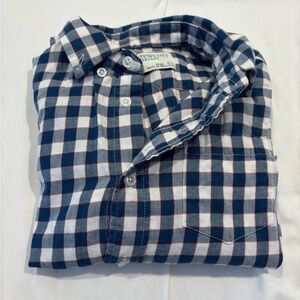 Crewcuts Navy and White Plaid Boys Button Down Shirt